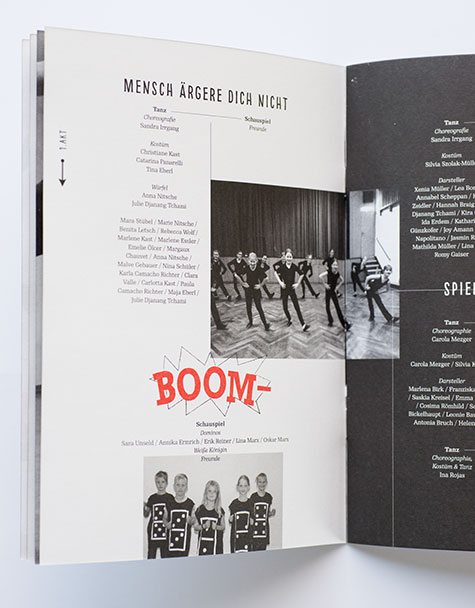 Tanztheater Schach, Boom-Bang! / Programmheft